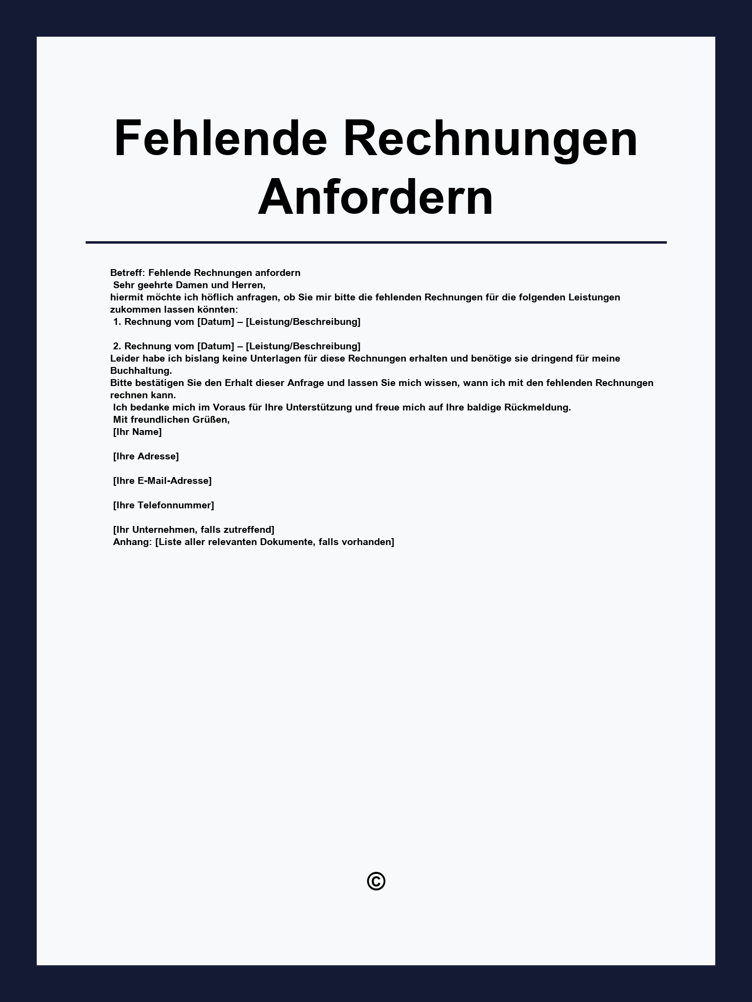 Fehlende Rechnungen Anfordern