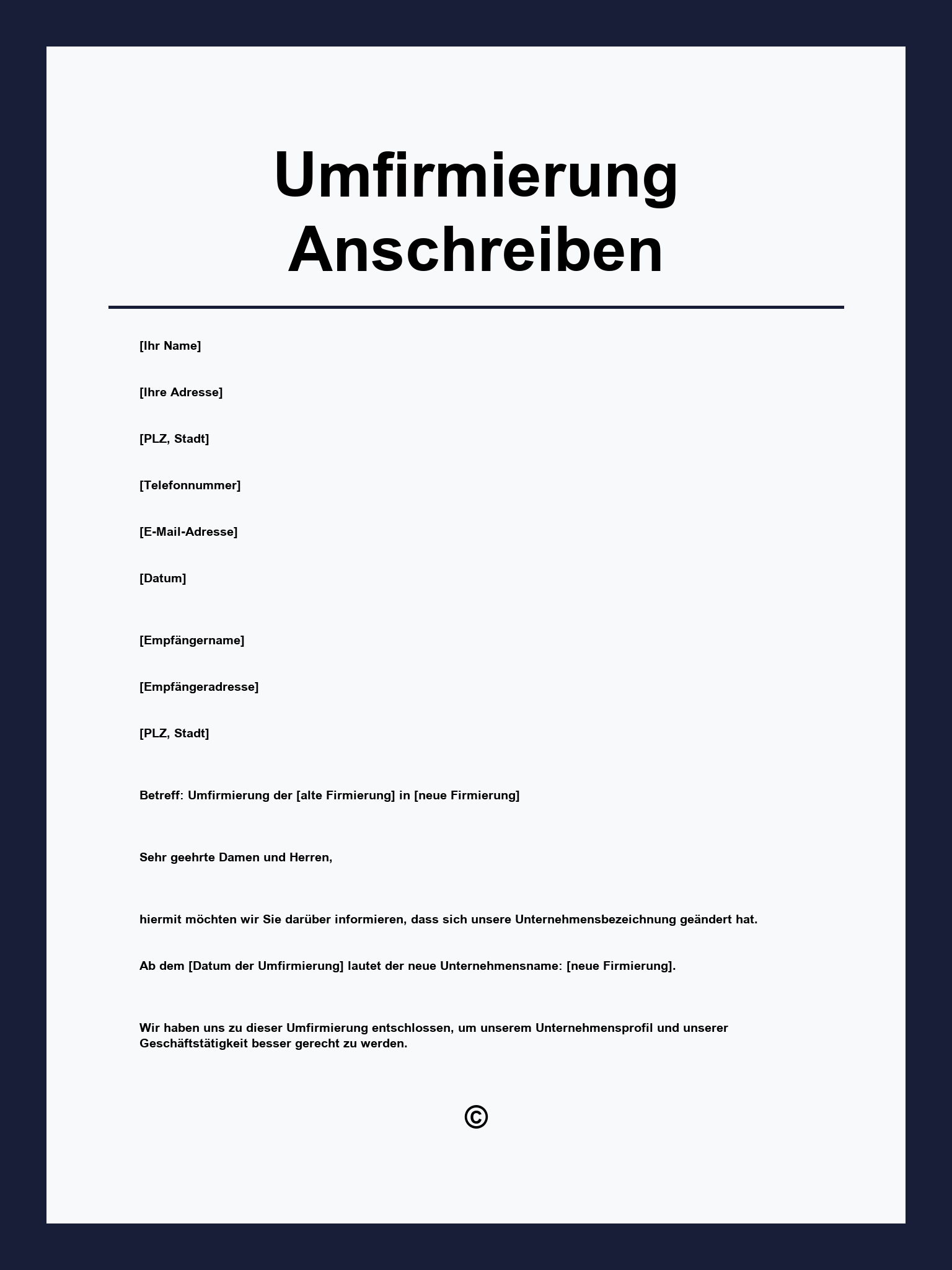 Umfirmierung Anschreiben Muster